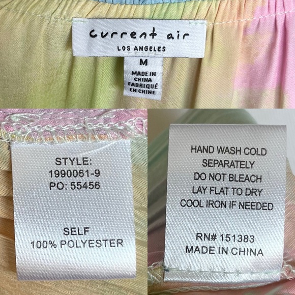 Anthropologie Current Air Pleated Rainbow Tie-Dye Mini Dress Women’s Medium - Picture 6 of 8